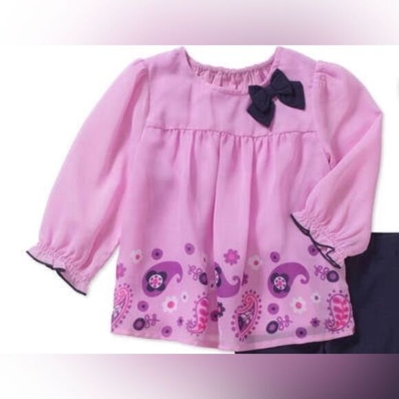 Healthtex Toddler Girl Purple Chiffon Long Sleeve Tunic Top Size 18M - Picture 1 of 8